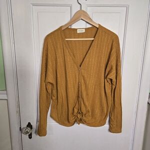 Free Kisses Mustard Long Sleeve Top Size L